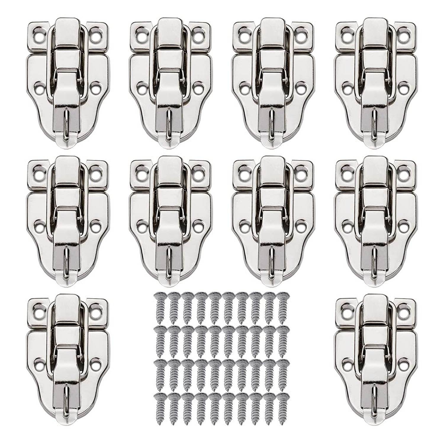 10PCS Metal Duckbilled Box Hasp Lock Toggle Latch Catch for Wooden Case Boxes...