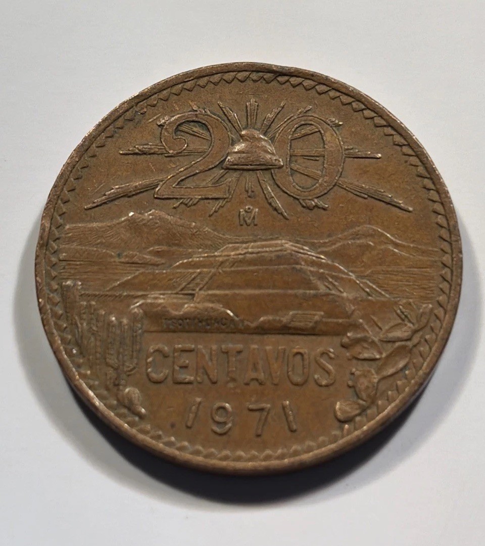 1971 M Mexican 20 Centavos Mexico Coin World Coin