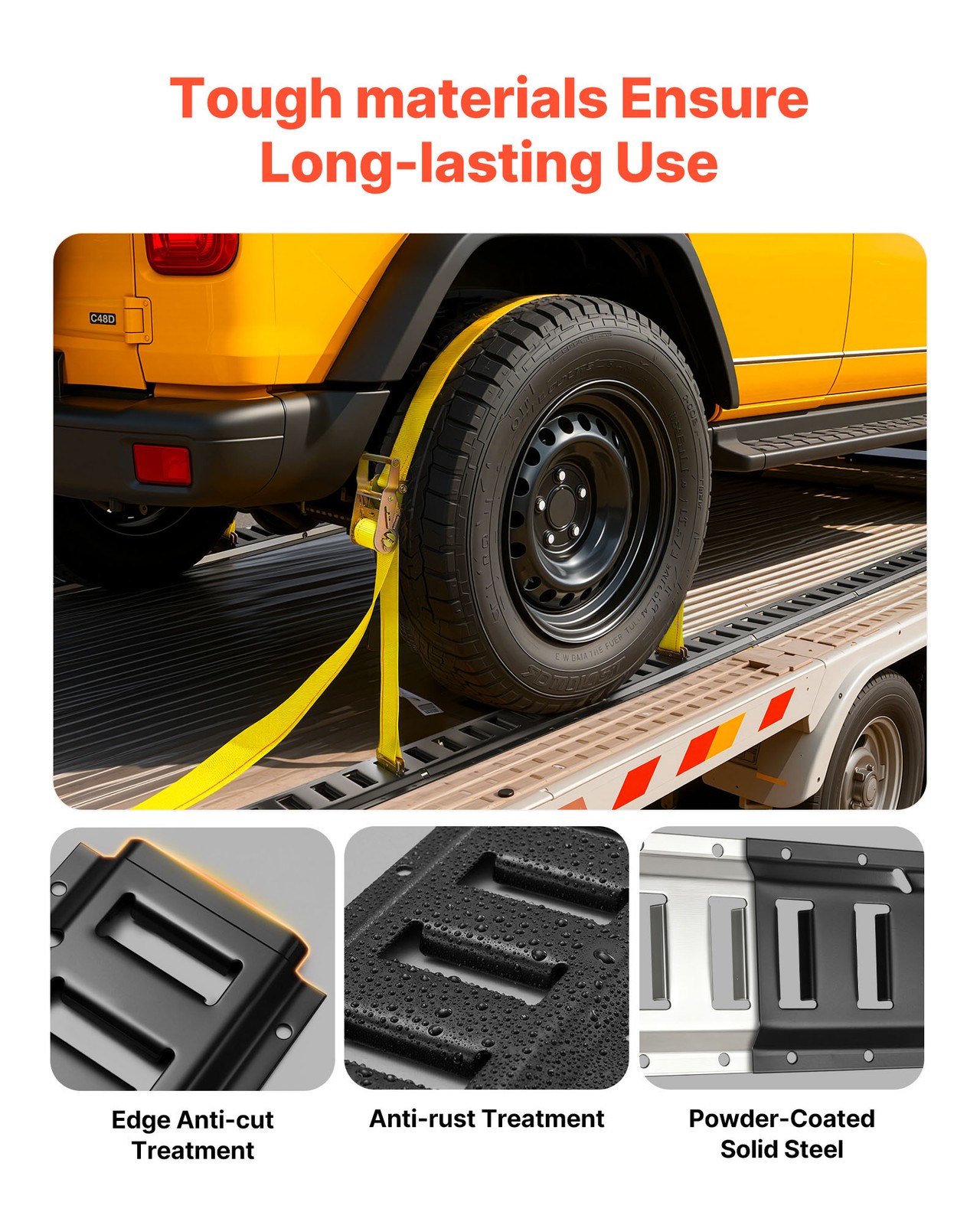 VEVOR E-Track Tie-Down Rail Kit 8 Pcs E Track Rails Include 36 Pcs Accessories