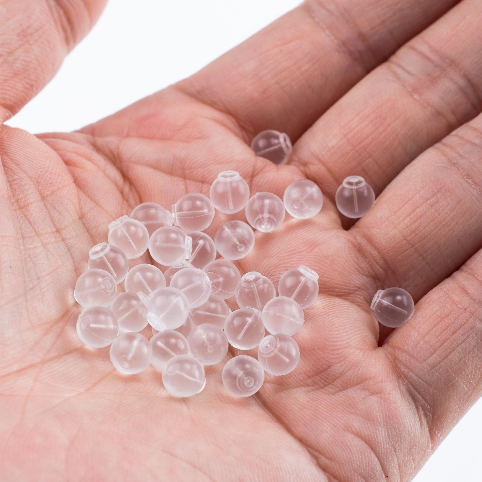 50 Pcs Comfort Impenetrable Soft Safety Backs, Secure Clear Rubber Earring Ba...