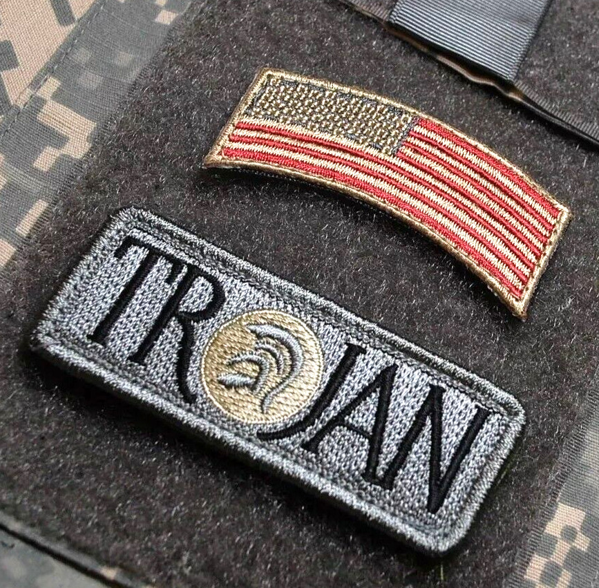 ISAF JOINT SPECIAL OPS TASK FORCES JSOTF-A ODA vêlkrö 2-PC: US Flag + ACU TROJAN