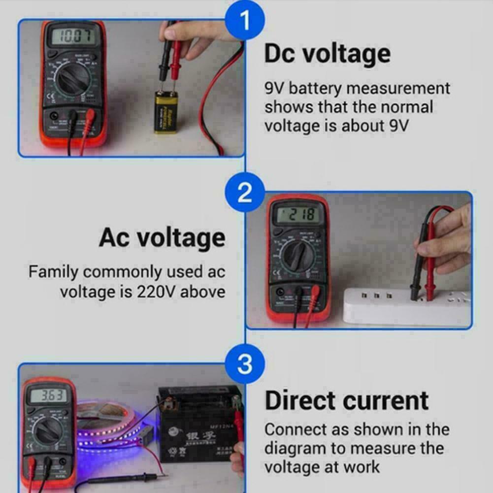 Digital Multimeter AC DC Voltmeter Ammeter Ohmmeter Volt Tester Meter XL830L