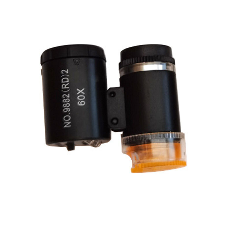 Black 60X LED UV Light Illuminated Pocket Microscope Loupe Magnifier document