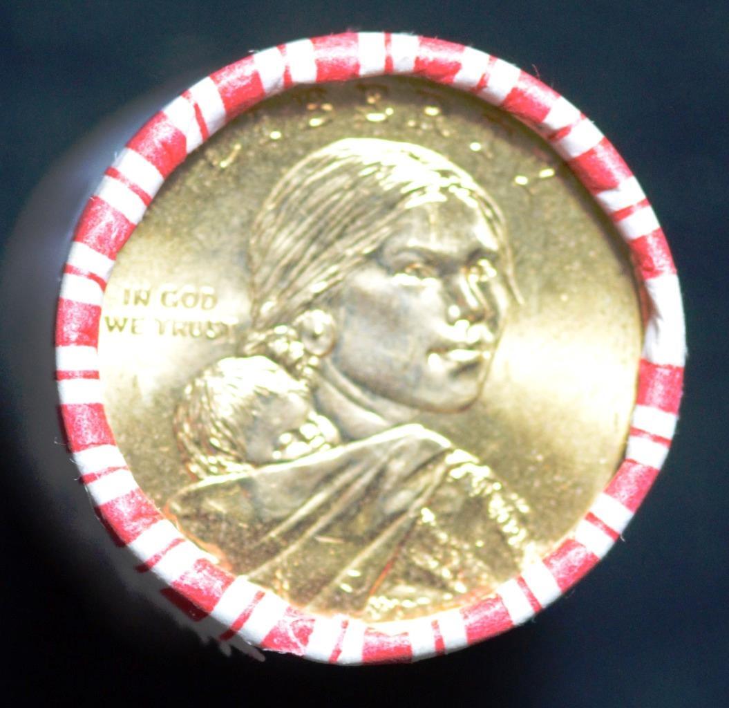 2009 D Native American Sacagawea Dollar Original Roll, BU/better, Bank Rolled