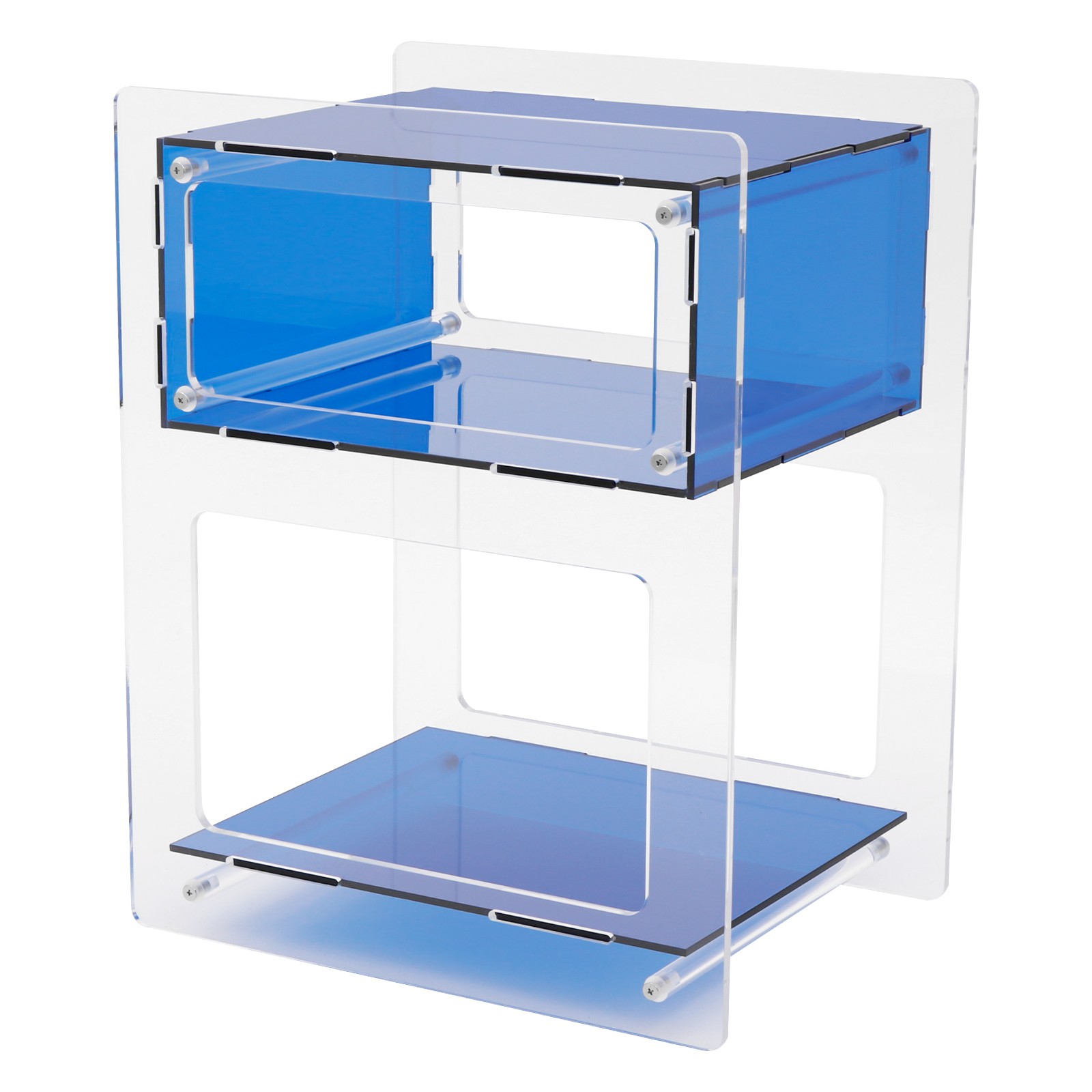 Acrylic Side Table Free Standing Acrylic Nightstand Rectangle Storage Shelf
