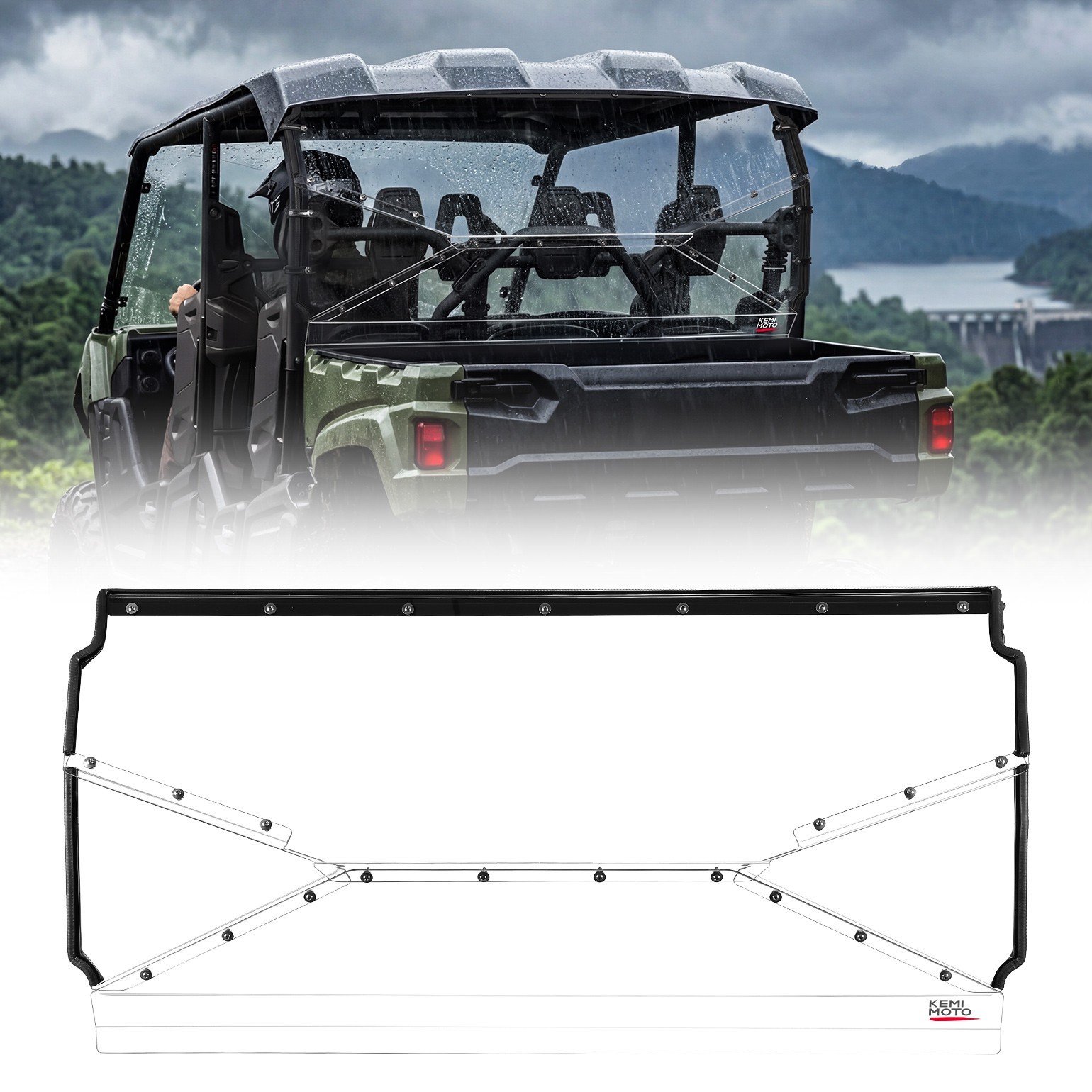 UTV Rear Windshield Clear Window Scratch-Resistant 6 Seat For 2015+ Viking VI