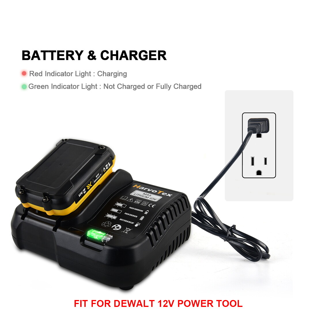 Laser Level for Dewalt 12V Green Line 3 x 360 Vertical 12 Lines +Battery+Charger