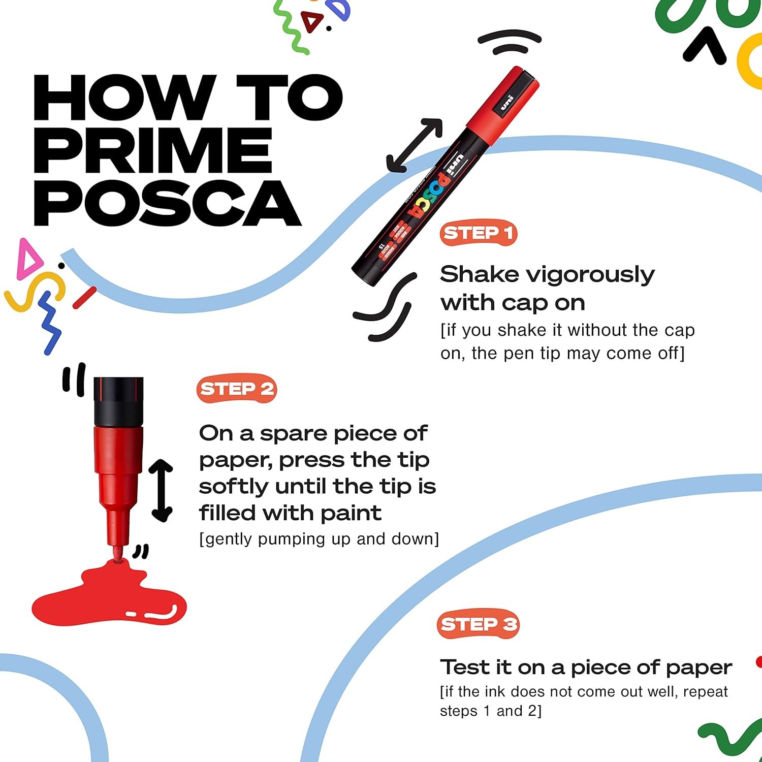 Posca Markers Set, 8 Medium Paint 5M – Mono Tones Medium,