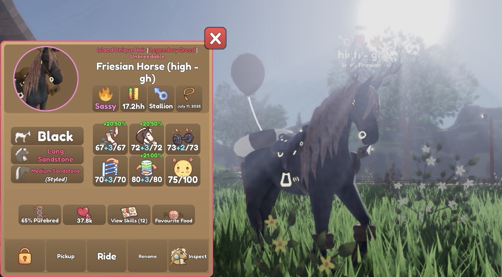 Friesian Island Unique Hair Sassy 65% Pure with sandstone and 12 skills!