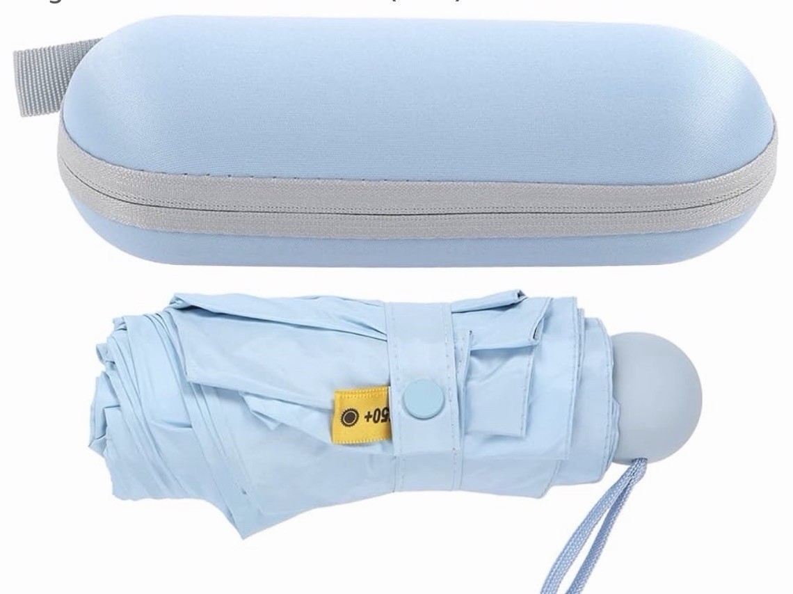 Small Mini Umbrella, Travel Sun Rain Umbrella for Walking with Case Lightweight