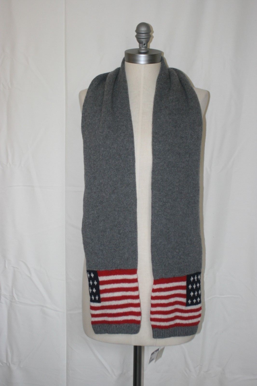 Nordstrom Scarf Gray Flag Unisex Made in Italy  ~ NWT