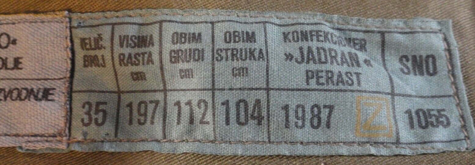 CUSTOMIZED CROATIAN MILITARY INFANTRY UNIFORM JACKET COAT 46X35