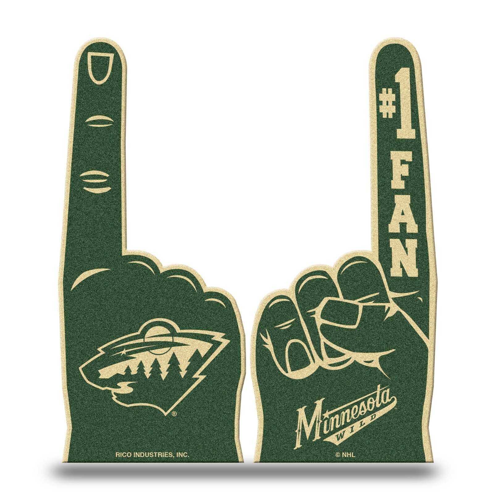 Thin Minnesota Wild #1 Foam Fingers. Hand fits inside. SAVE  #615