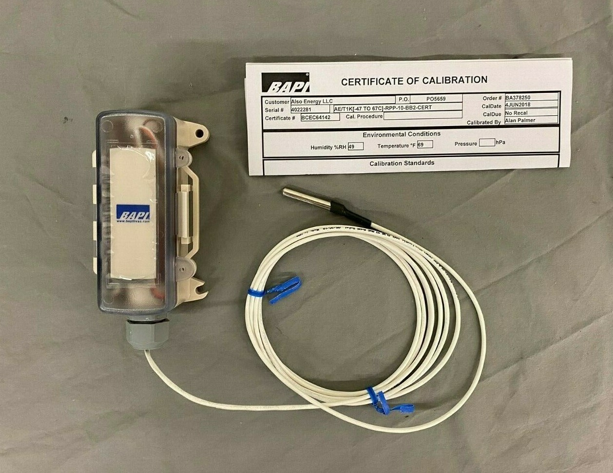 BAPI AE/T1K[-47 to 67C]-RPP-10-BB2-CERT Temperature Sensor Module NEW