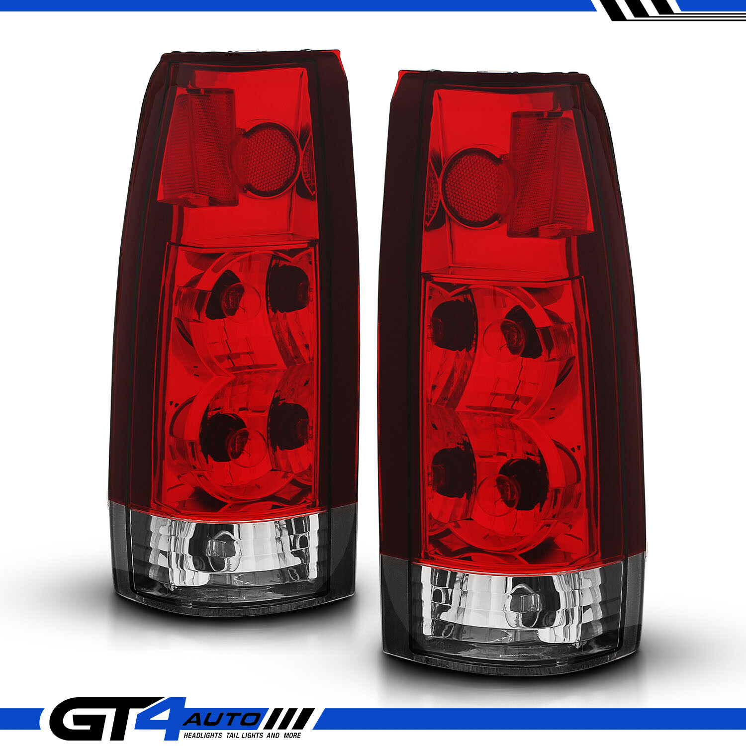 For 1988-1999 Chevy GMC C/K 1500 2500 3500 Pickup Suburban Red Tail Light Set