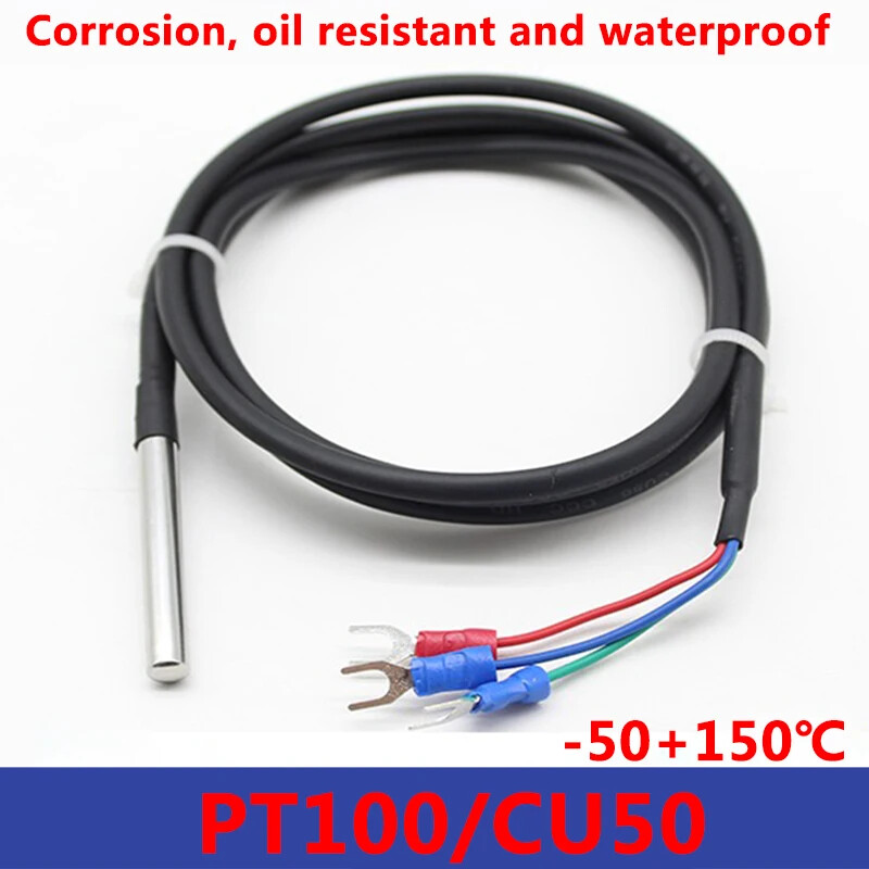 Pt100/CU50 waterproof temperature sensor three wire platinum thermistor silicon