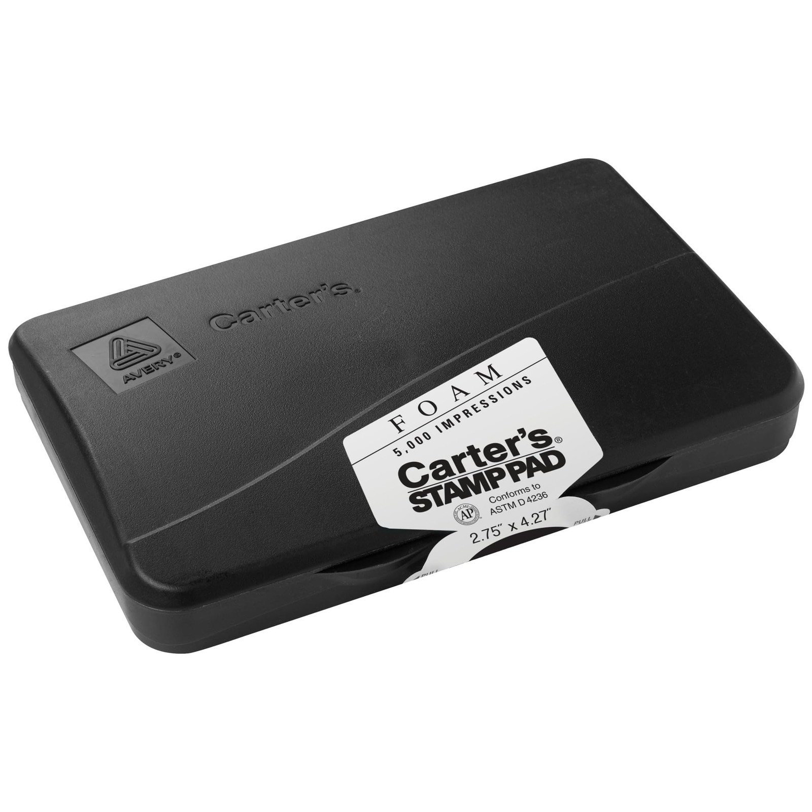 Avery Carter's Foam Stamp Pad, 2.75 x 4.25 Inch, Black, 1 Pad (21381)