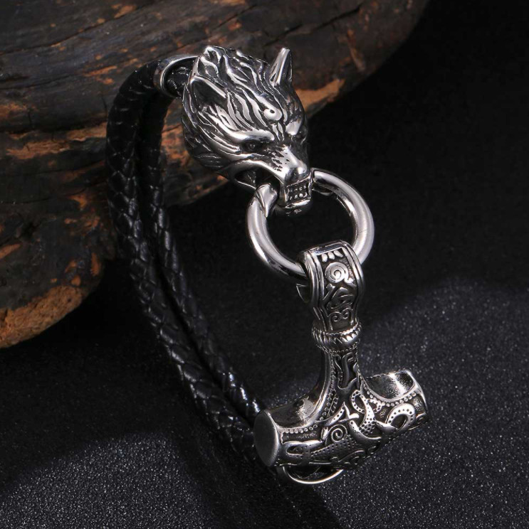 Wolves Of Odin Viking Bracelet | Norse Jewelry | Fenrir Wolf | Viking Jewelry