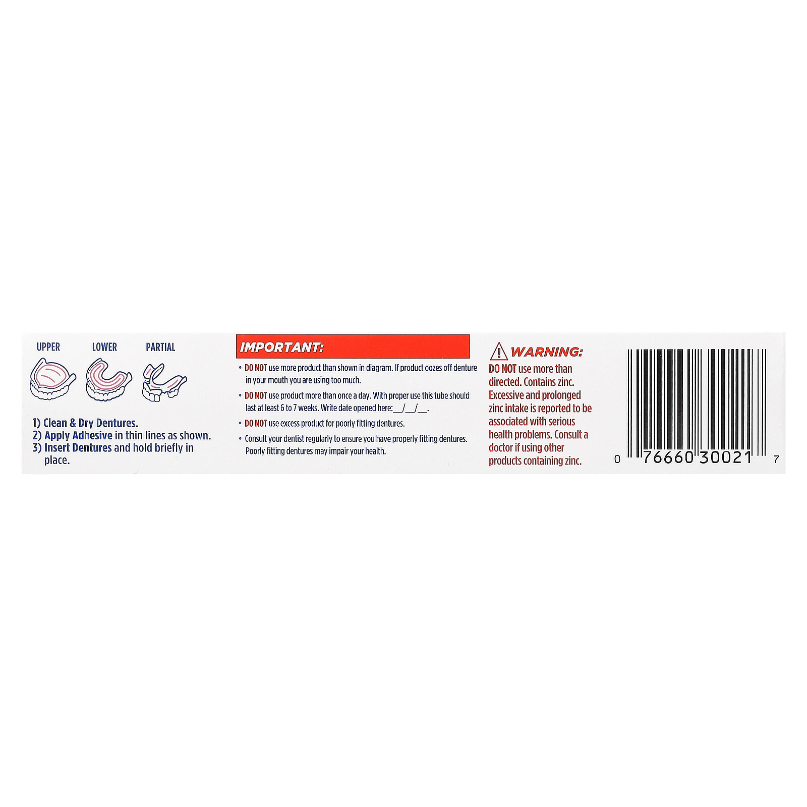 Plus, Denture Adhesive Cream, 2 oz (57 g)