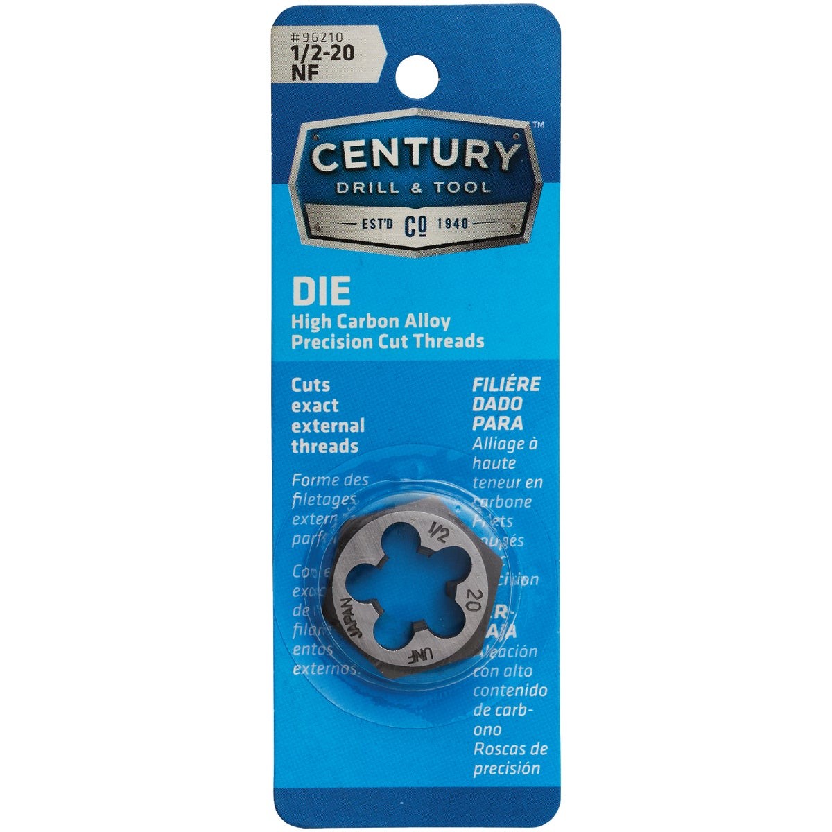 Drill & Tool 1/2-20  Fine 1 In. Across Flats Fractional Hexagon Die  Drill &
