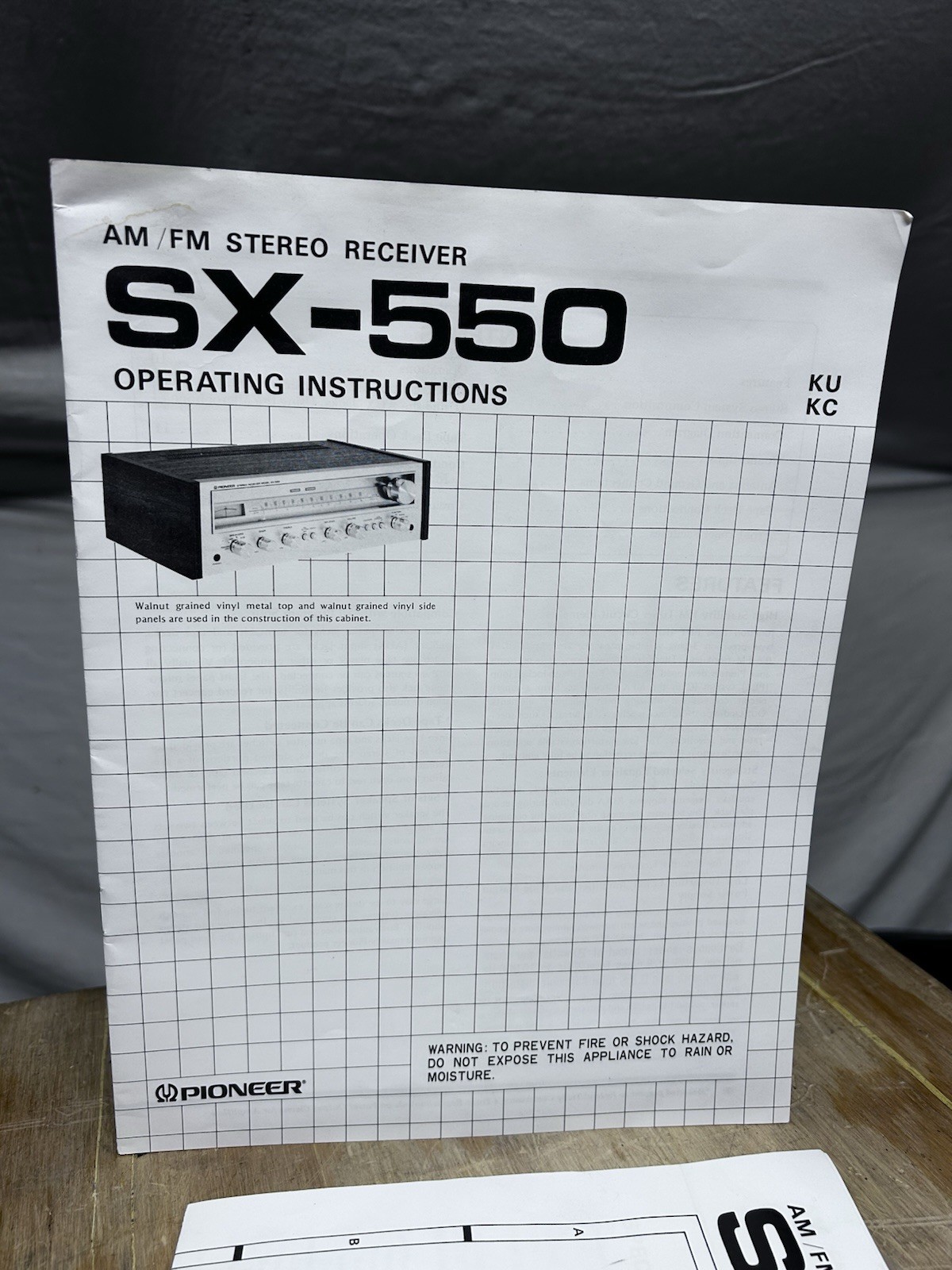 Original Pioneer SX-550 Stereo Receiver  Operating Manual With Schematic. NICE!
