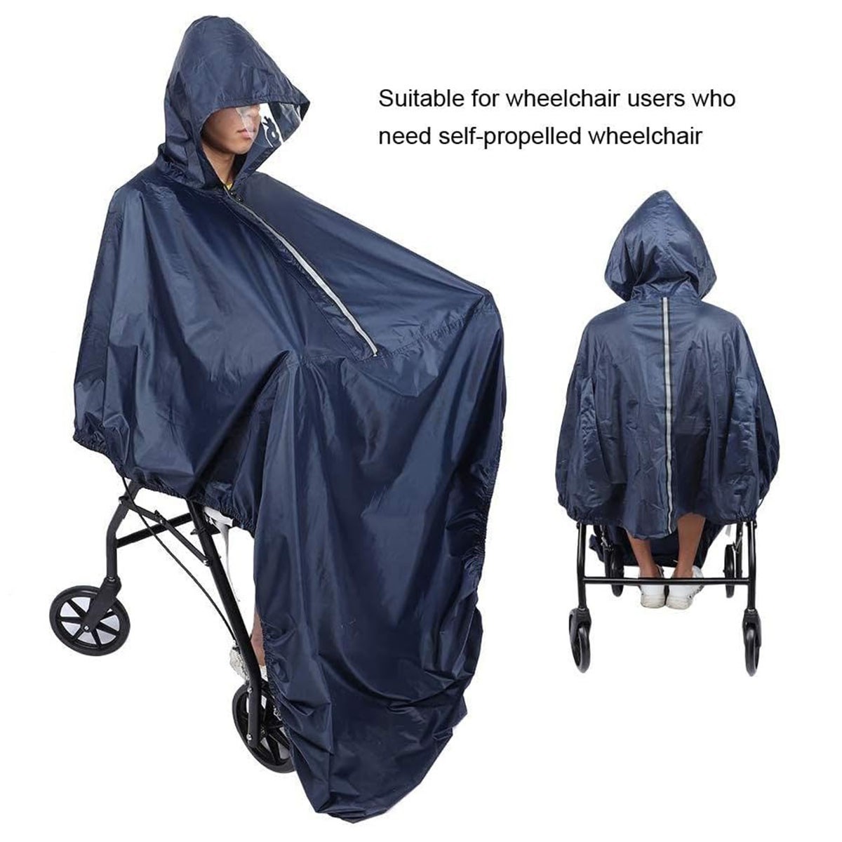 Elderly Mobility Scooter Poncho Wheelchair Rain Cape Cover Protective Coat Cover
