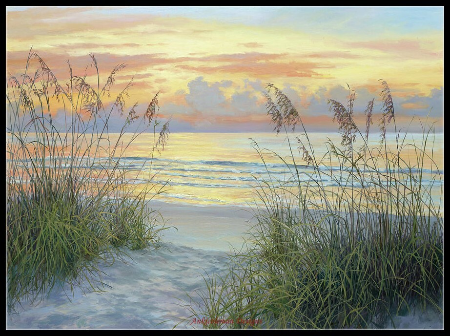 Golden Morning - DIY Chart Counted Cross Stitch Patterns Needlework DMC Color