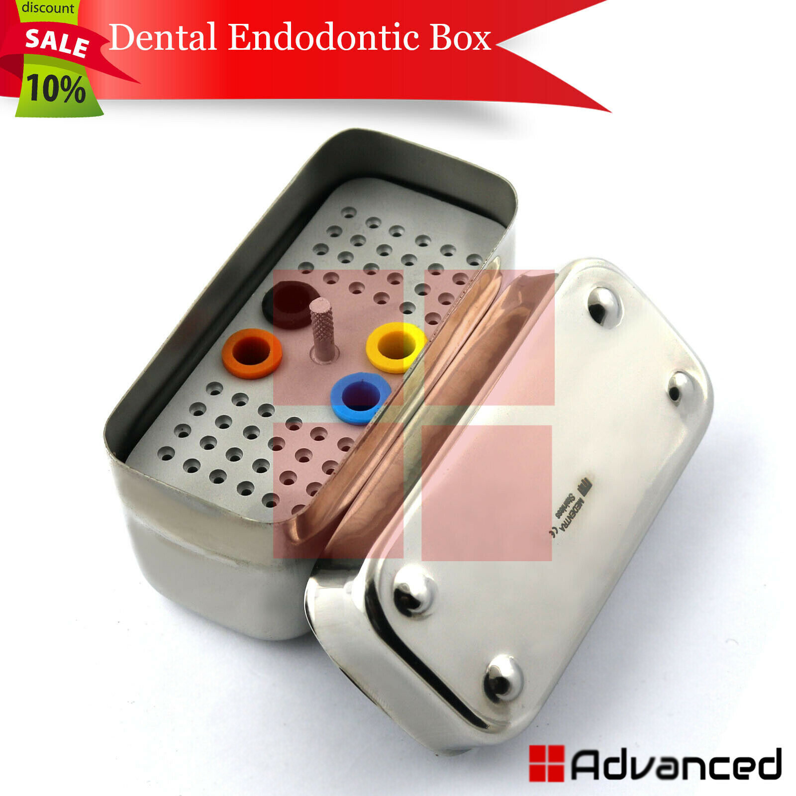 Dental Endo Burs Box Endodontic Files Holder Sterilization Organizer 48 Holes