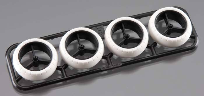 Tamiya 15414 1/32 Mini 4WD Parts Large Diameter Narrow Wheels w/Arched Tires Set