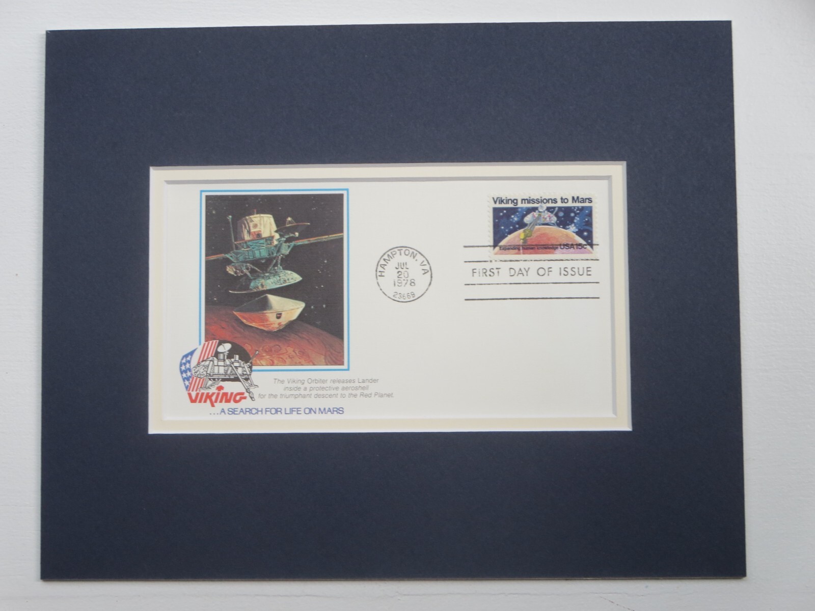 Viking Mission to Mars  &  First Day Cover  of its own stamp