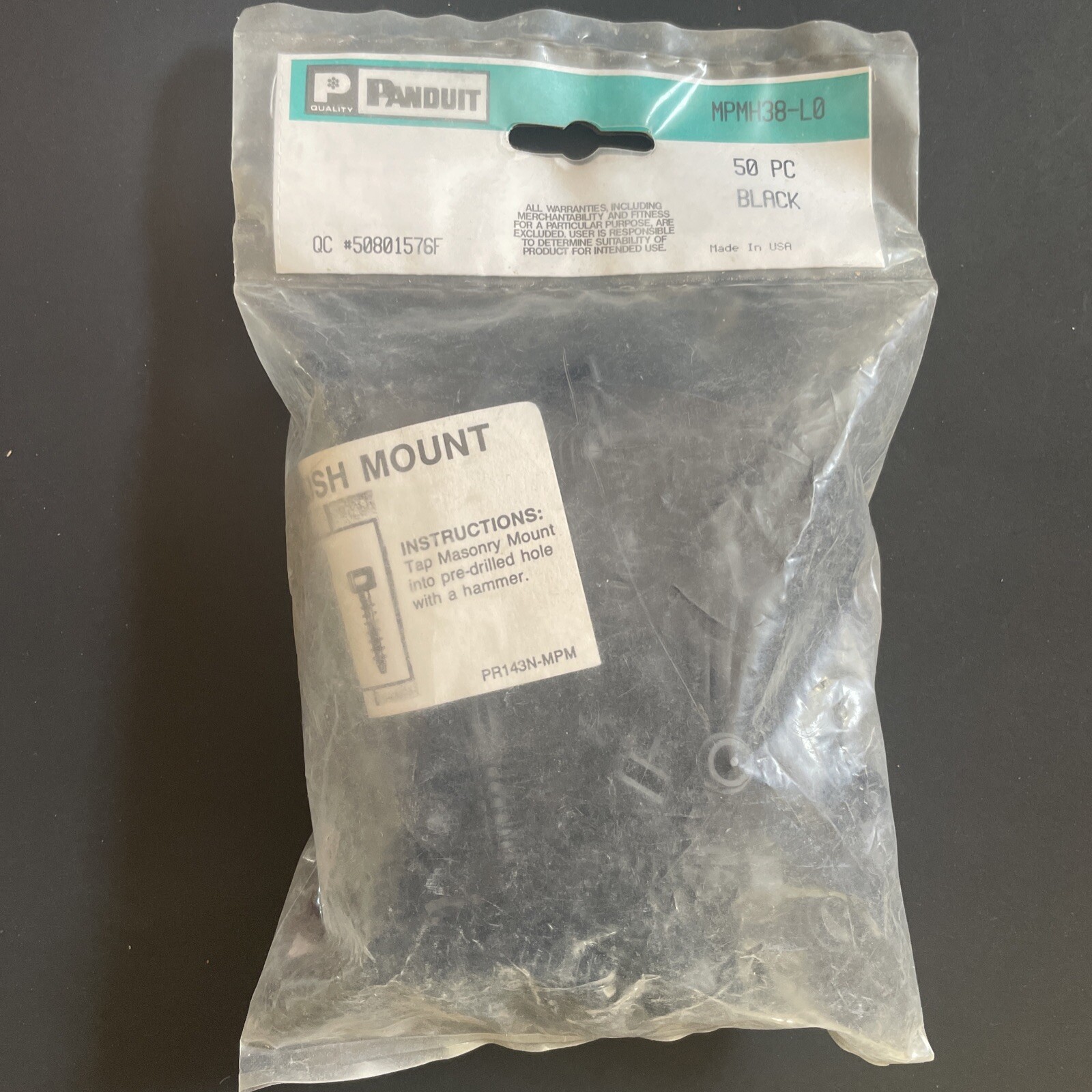 Panduit Concrete Push-In Fixture 50 Pieces MPMH38-L0