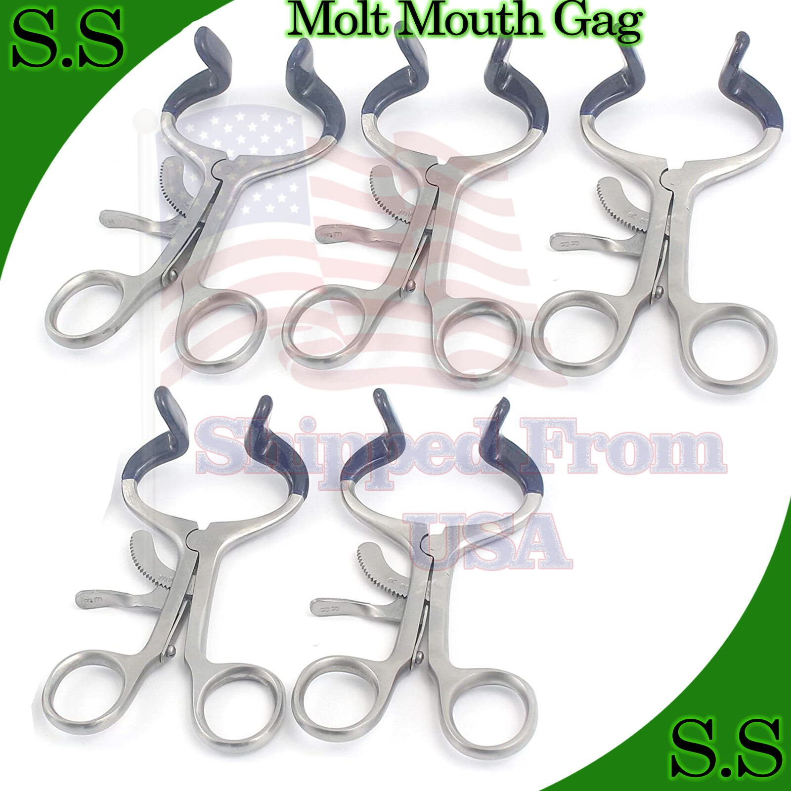 5 Molt Mouth Gag Blue 3.5" Dental Surgical Instruments