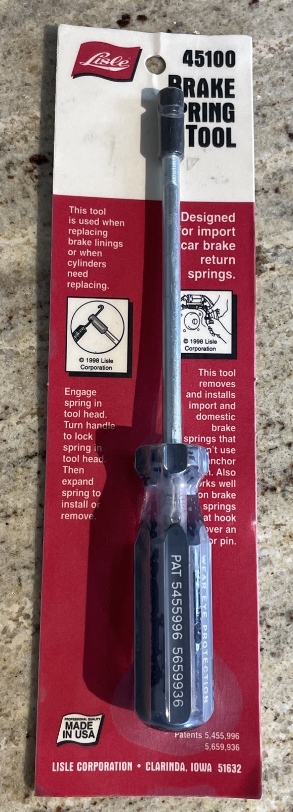 Lisle 45100 Brake Spring Tool NEW - MADE IN THE U.S.A.