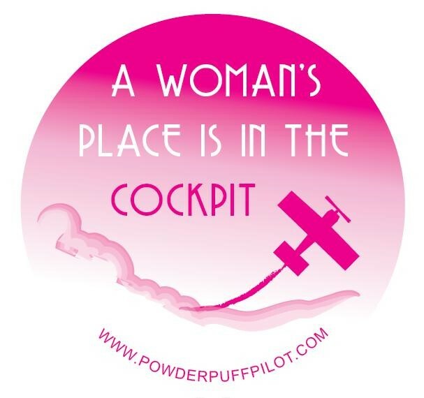 3-in. “A Woman’s Place is in the Cockpit” Pin-back Button for female flying fans