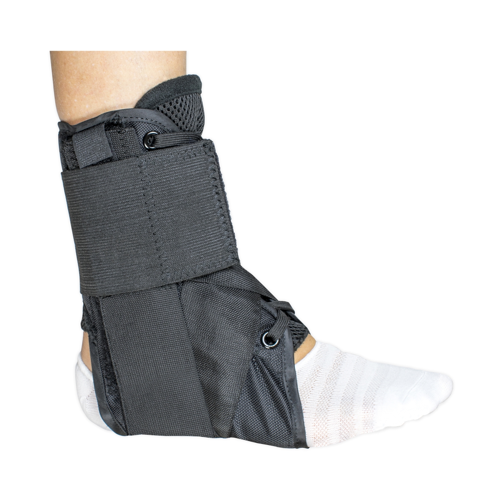 McKesson Black Ankle Brace Medium Lace-Up for the Foot 155-81-97045