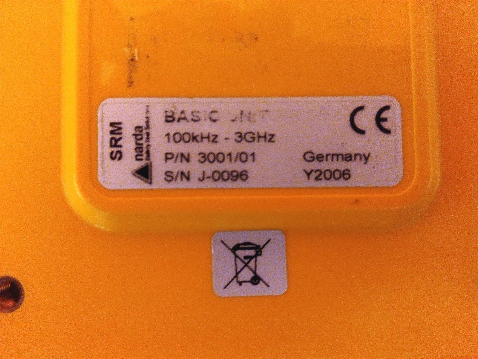 Power Tested Only Narda SRM 3001/01 100kHz-3GHz Basic Unit Radiation Meter AS-IS