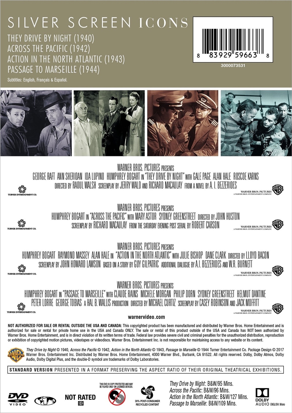 Silver Screen Icons - Humphrey Bogart DVD NEW