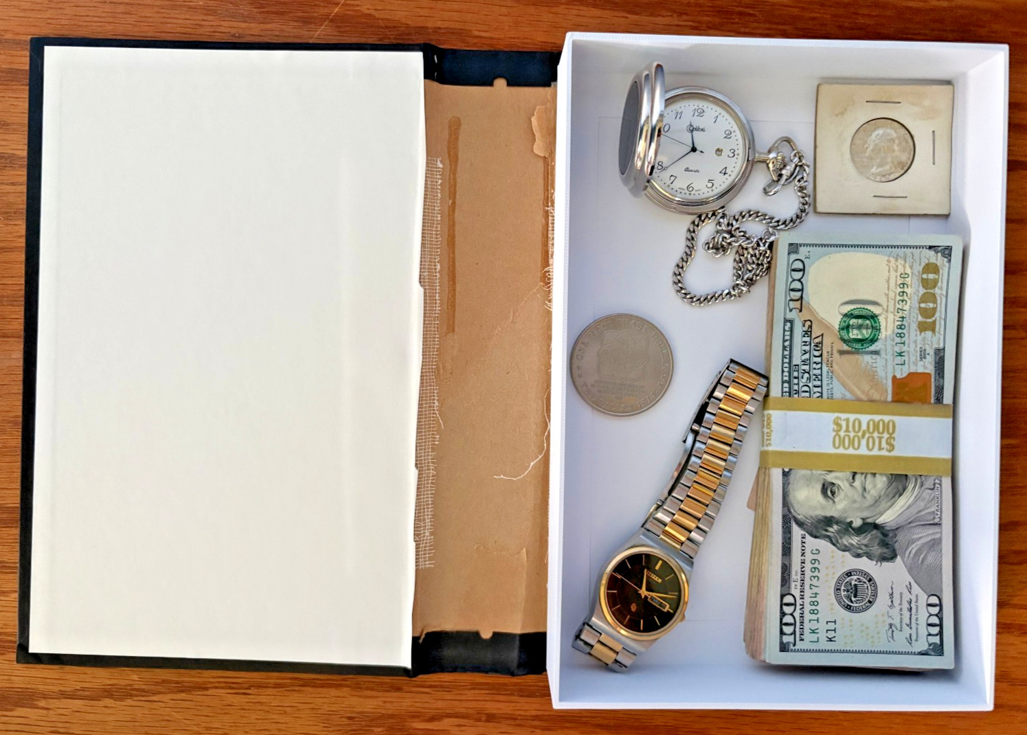 Large Hollow Book Hidden Compartment Safe HIDE CASH Gold Silver Jewelry Money $$