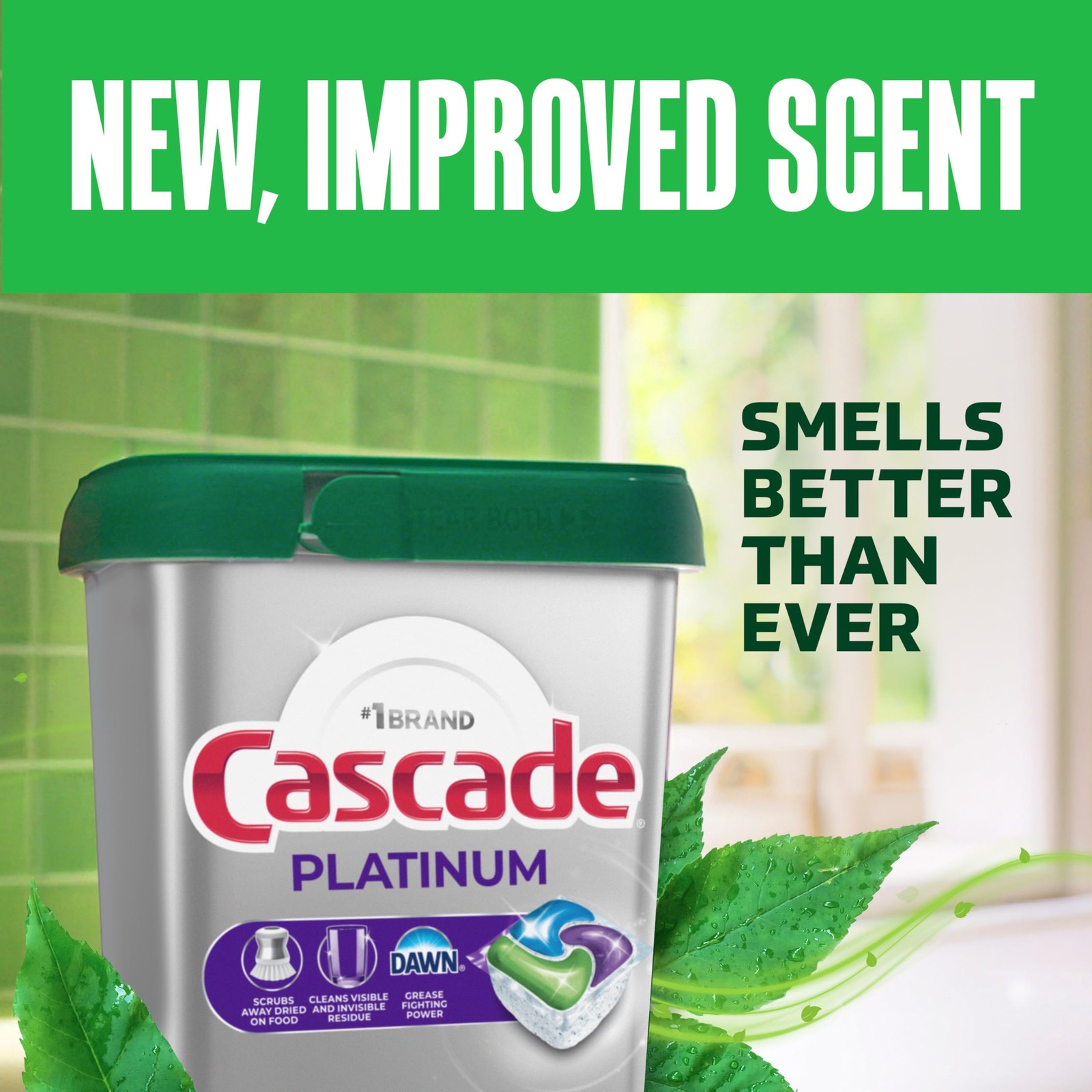 Cascade Platinum Dishwasher Pods, Dishwasher Detergent, Dish Detergent Soap,