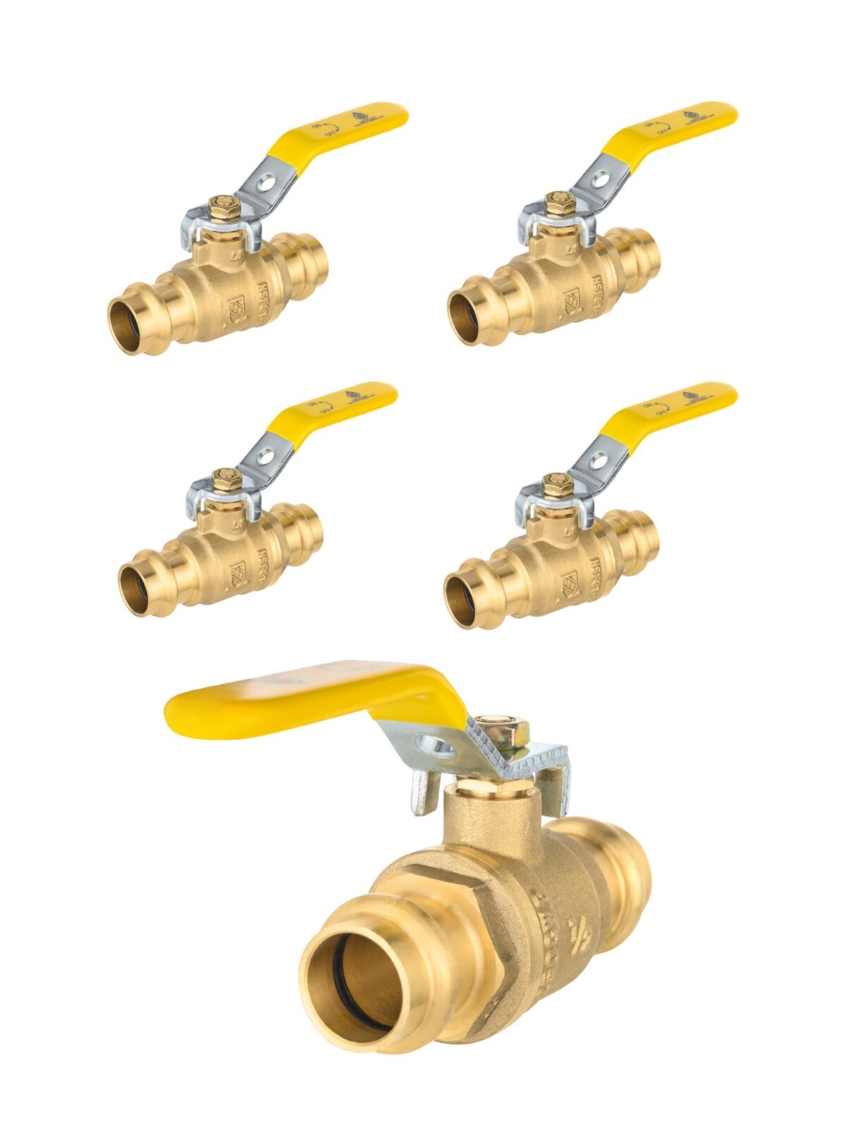5 PCS EFIELD 3/4" X 3/4" Press Fit Full Port Ball Valves, 1/4- Turn, Lead Free