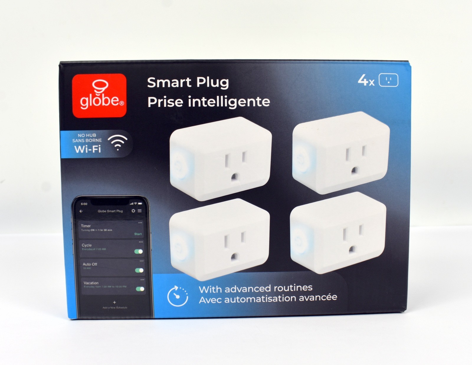 Globe Electric Wi-Fi Smart Plugs 4-Pack, Voice Control, No Hob Required