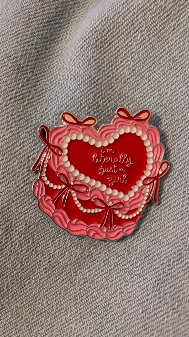 Heart Shaped Enamel Pin I'm literally just a girl