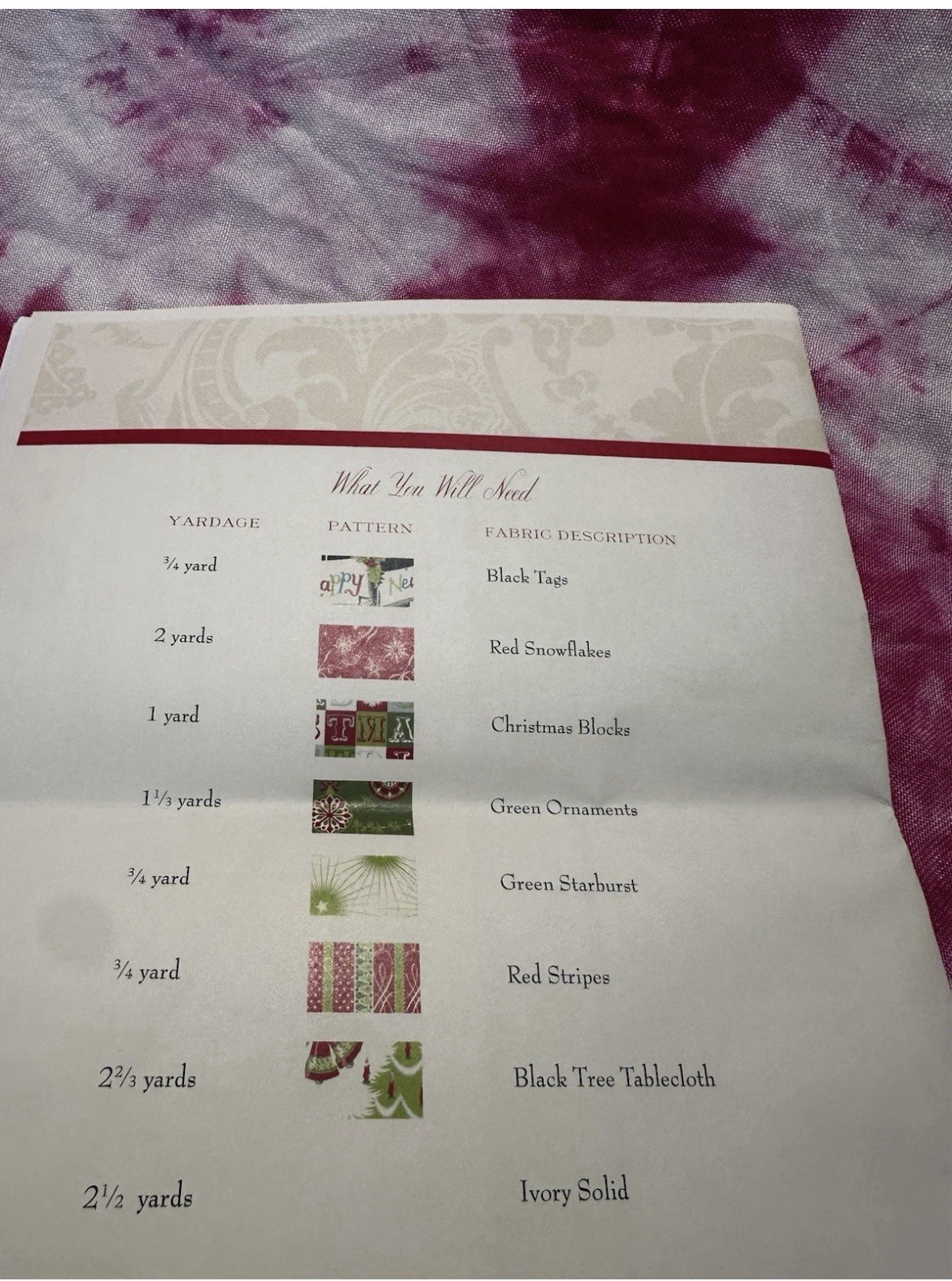 Anna Griffin's Christmas In Paris Quilt Pattern Instructions. New