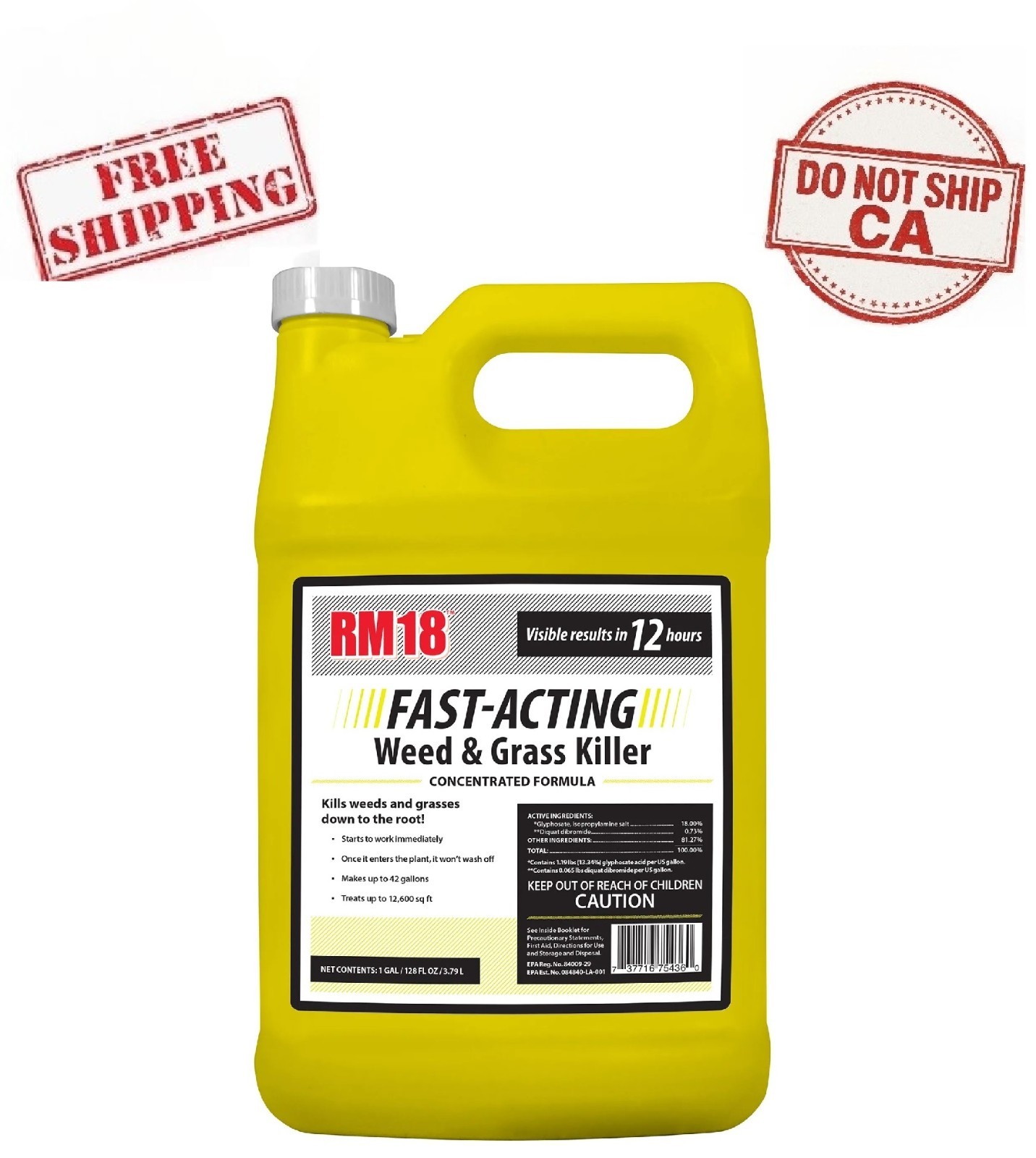 Rm18 Fast Acting Weed Grass Killer, can't be shipped to TX and WA, WV - 1 Gal
