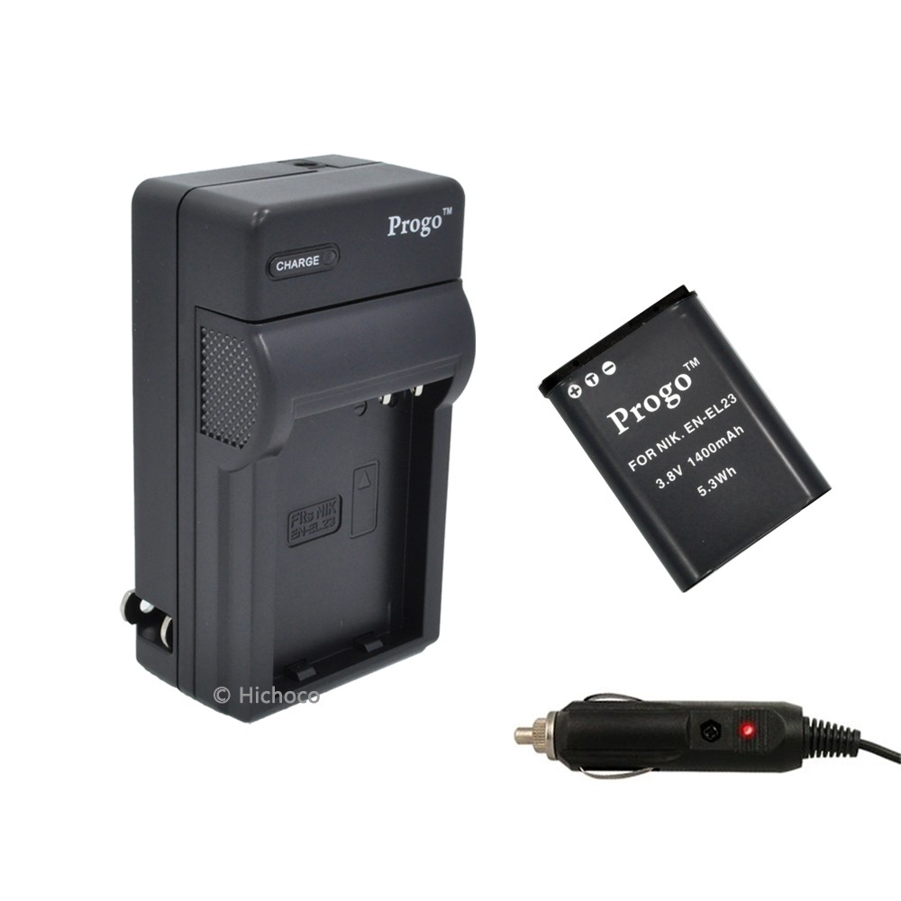 Battery & Charger Kit for Nikon EN-EL23 ENEL23 Coolpix B700 P900 S810c P610