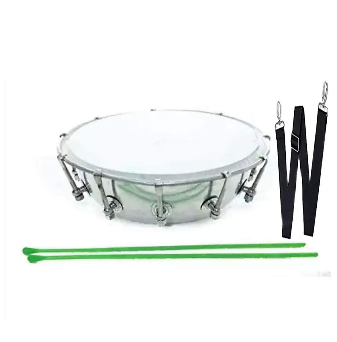 12 inch Steel Dhol Tasha Drum with Stick belt