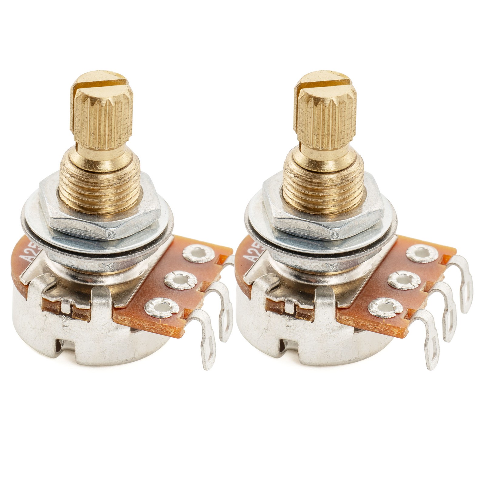 Musiclily Pro 2X Brass Thread Mini Metric A25K Aduio Taper Guitar Potentiometers