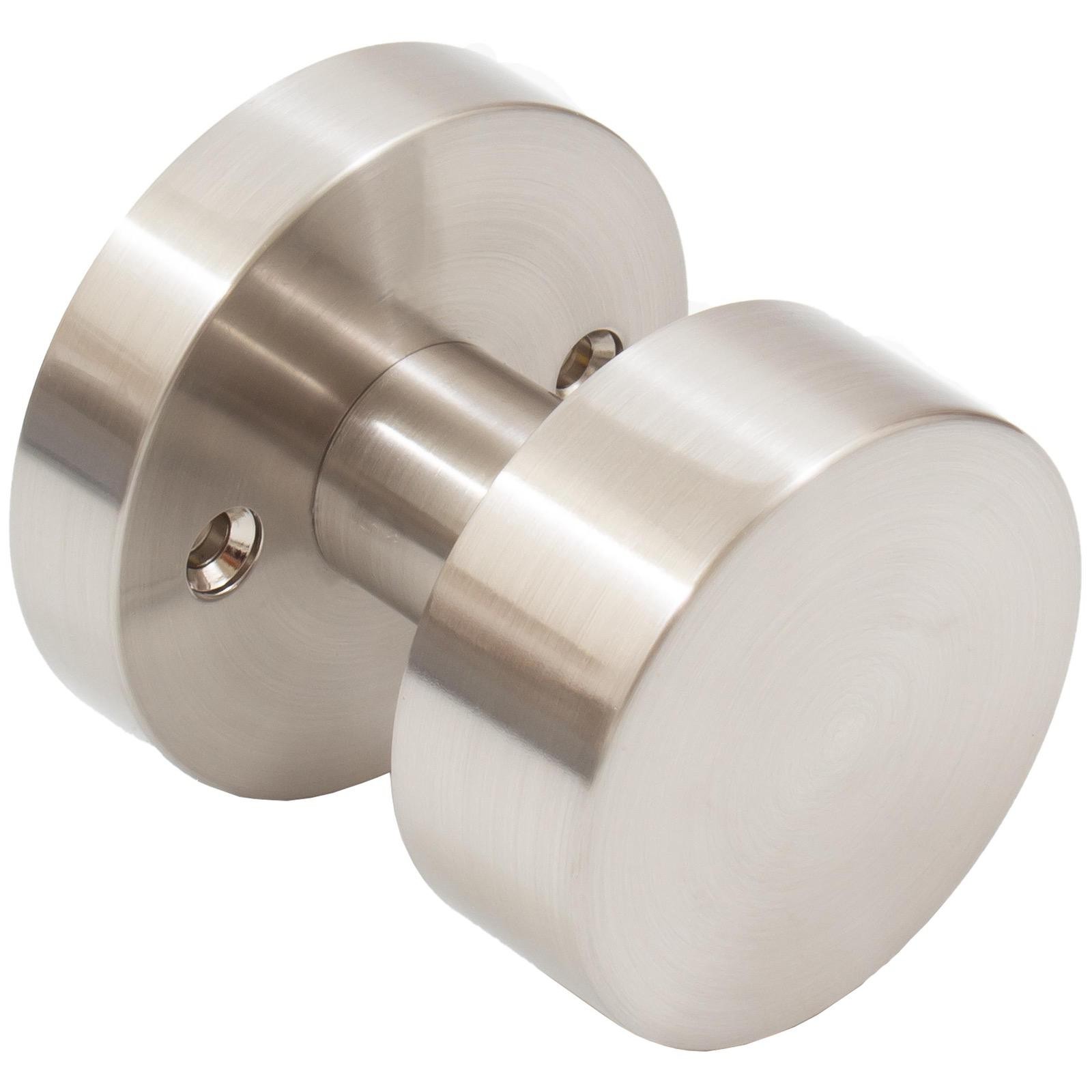 Bonn Door Knob with Round Rosette, Dummy (Non-Turning) Latch, Satin Nickel by St