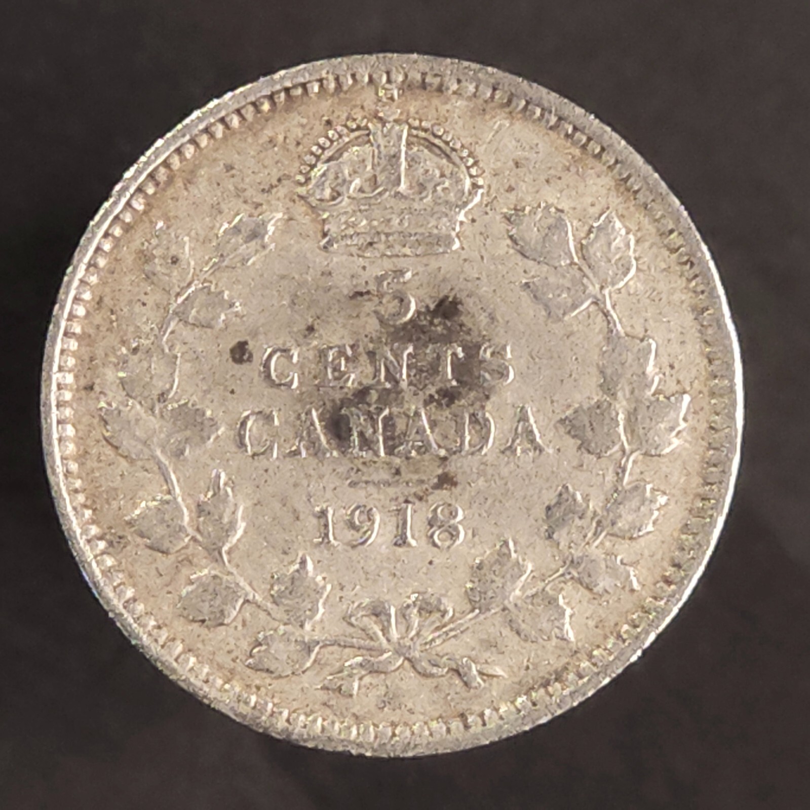 1918 Canada 5 five cents SILVER - LOW COMBINED SHIP - C5-205