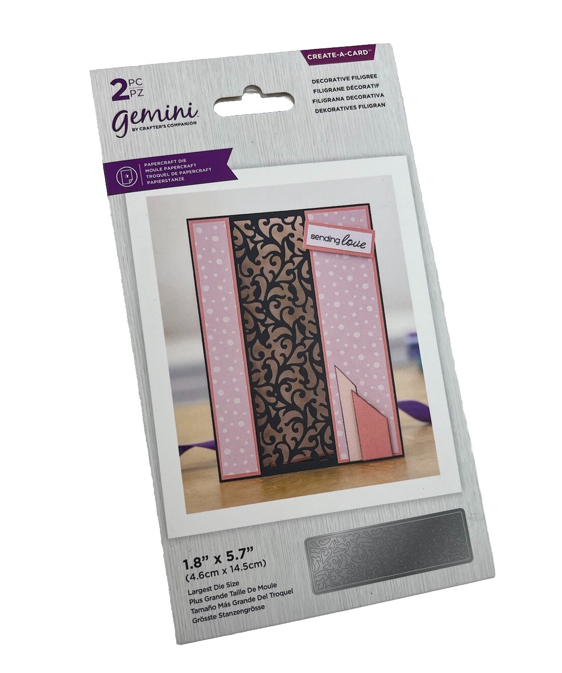 Gemini Decorative Filigree Create a Card Die Panel Set 2pc by Crafters Companion